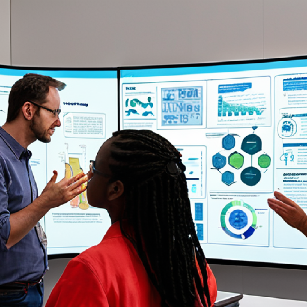 **Prompt 1: Collaborative Human Innovation**
    A diverse group of professionals (e.g., data scientists, urban planners, AI engineers, designers, economists) actively collaborating in a modern, dynamic workspace. They are engaged in brainstorming, lively discussions, and co-creating solutions on large digital displays or interactive whiteboards. The scene embodies synergy, creative problem-solving, and the breakthrough moments of collaborative innovation in an industrial setting. Emphasize human interaction and diverse perspectives.