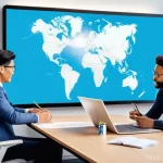 Home 22 협력적 창의성을 위한 대화 촉진 기술 - **Prompt 1: Global Digital Collaboration**
A diverse group of professionals from different cultu...