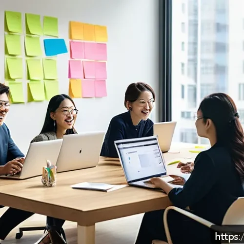 Home 30 협력적 창의성의 심리적 요소 분석 - A diverse corporate team collaborating in a modern office space, members of various ethnicities and ...