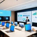Home 23 협력적 창의성을 위한 비즈니스 생태계 분석 - A vibrant business ecosystem scene showing a diverse group of professionals from startups and large ...