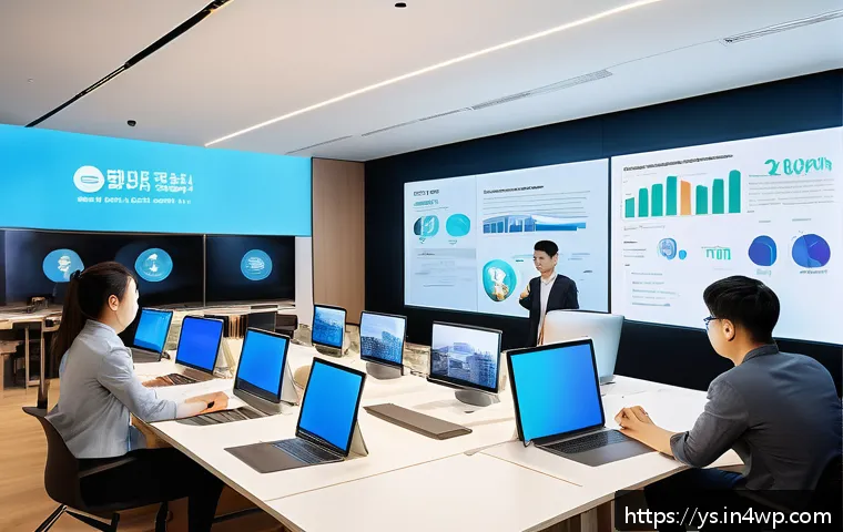 협력적 창의성을 위한 비즈니스 생태계 분석 - A vibrant business ecosystem scene showing a diverse group of professionals from startups and large ...