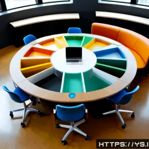 Home 17 협력적 창의성을 위한 직무 설계 - Photorealistic modern innovation studio, a diverse cross-functional team of five professionals colla...