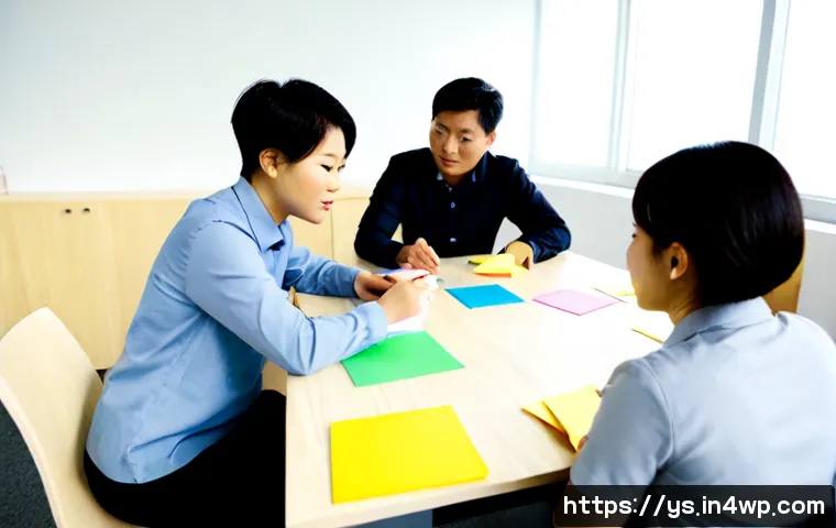 Home 17 협력적 창의성을 위한 직원 참여 증진 방법 - Photorealistic modern office workshop, diverse employees seated around a light wood table collaborat...
